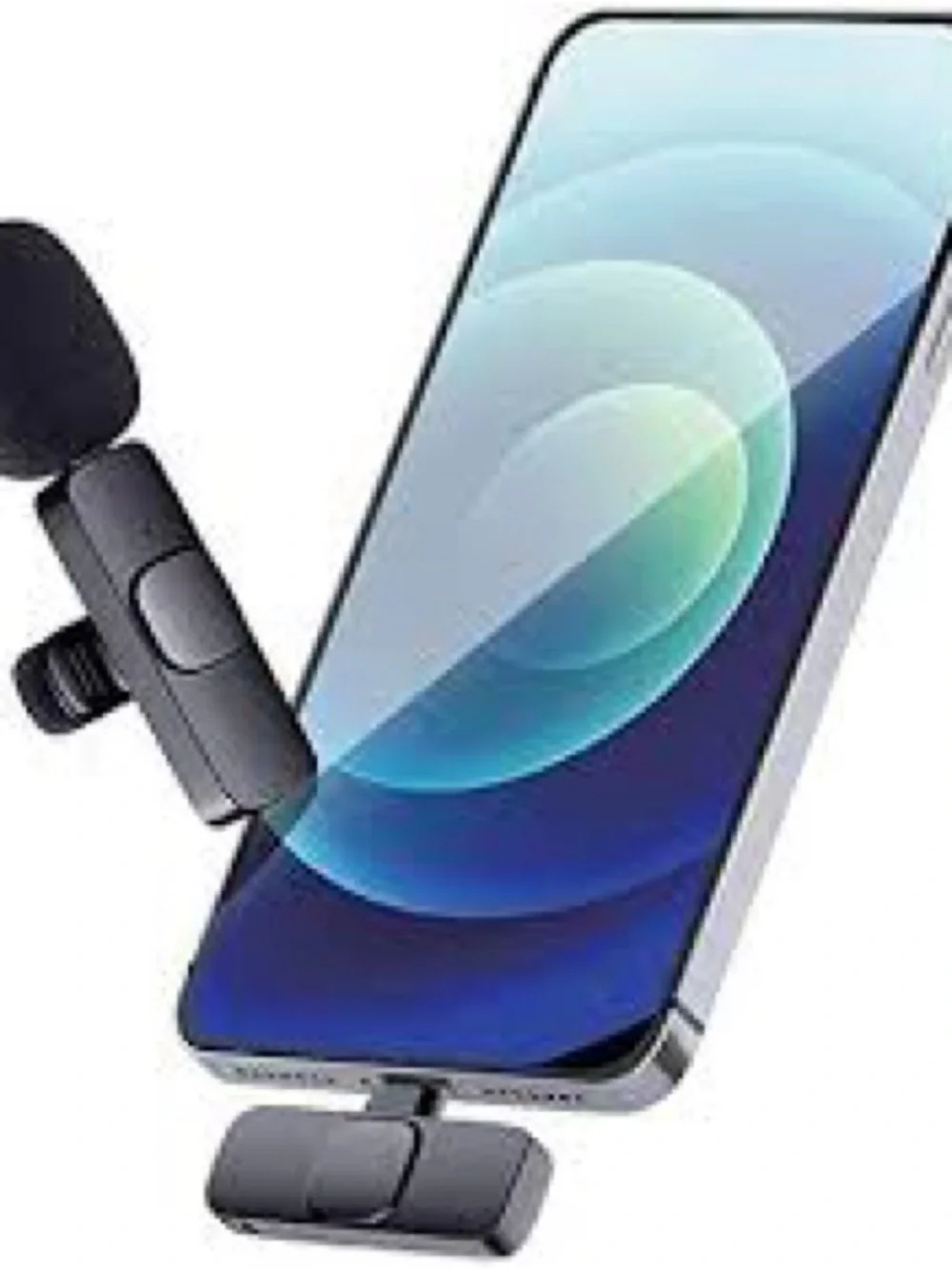 Wireless Lavalier Microphone Clip-On for Cell Phones - Black